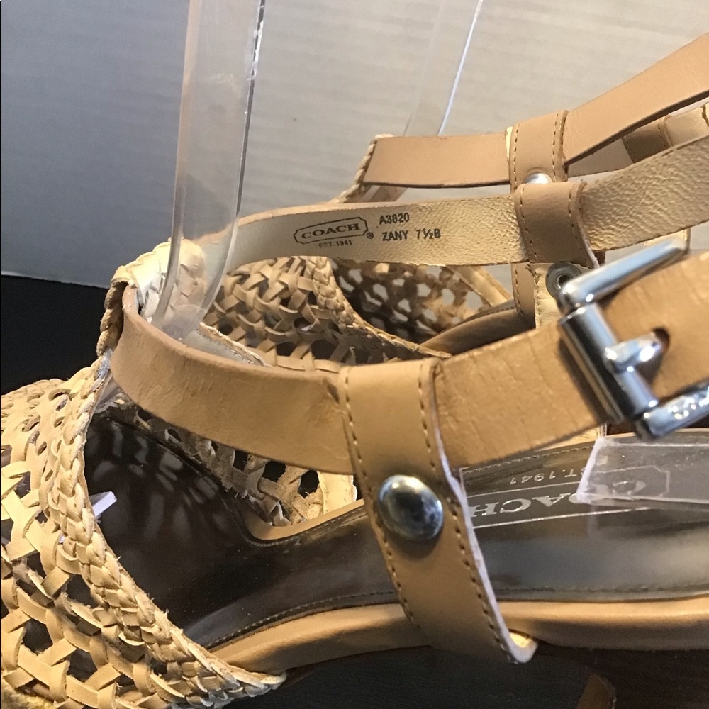 Coach Zany Woven Platform Sandal Shoes - Picture 9 of 13
